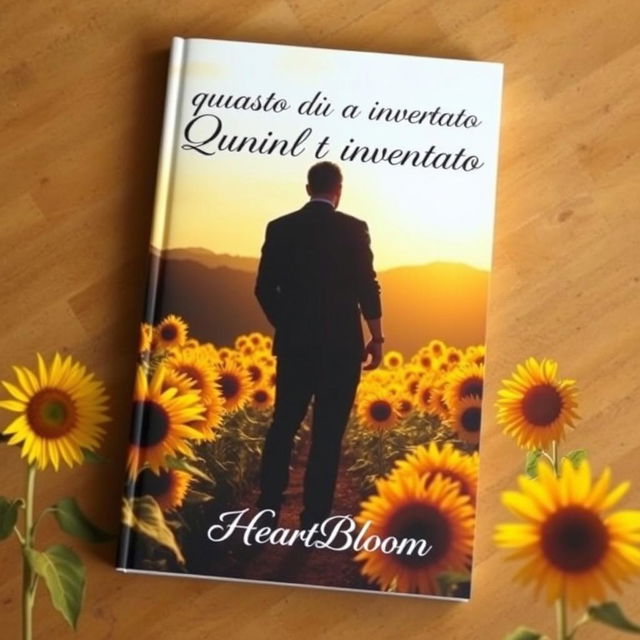 A captivating book cover that depicts the silhouette of a man standing in a vibrant sunflower field