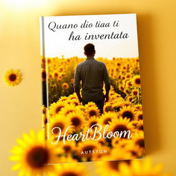 A captivating book cover that depicts the silhouette of a man standing in a vibrant sunflower field