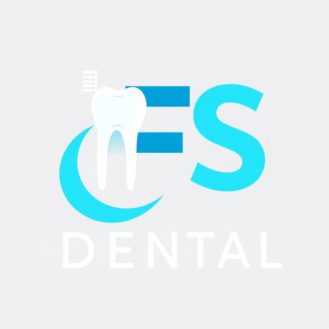 A modern and professional dental logo featuring the letters 'FS' creatively designed to incorporate dental elements such as a tooth, toothbrush, or dental tools