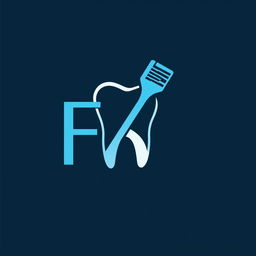 A modern and professional dental logo featuring the letters 'FS' creatively designed to incorporate dental elements such as a tooth, toothbrush, or dental tools