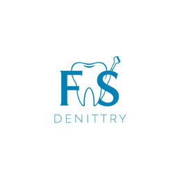 A sleek and modern dental logo featuring the initials 'FS' artistically integrated with a tooth icon to symbolize dentistry