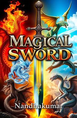 An epic fantasy ebook cover for 'Magical Sword'