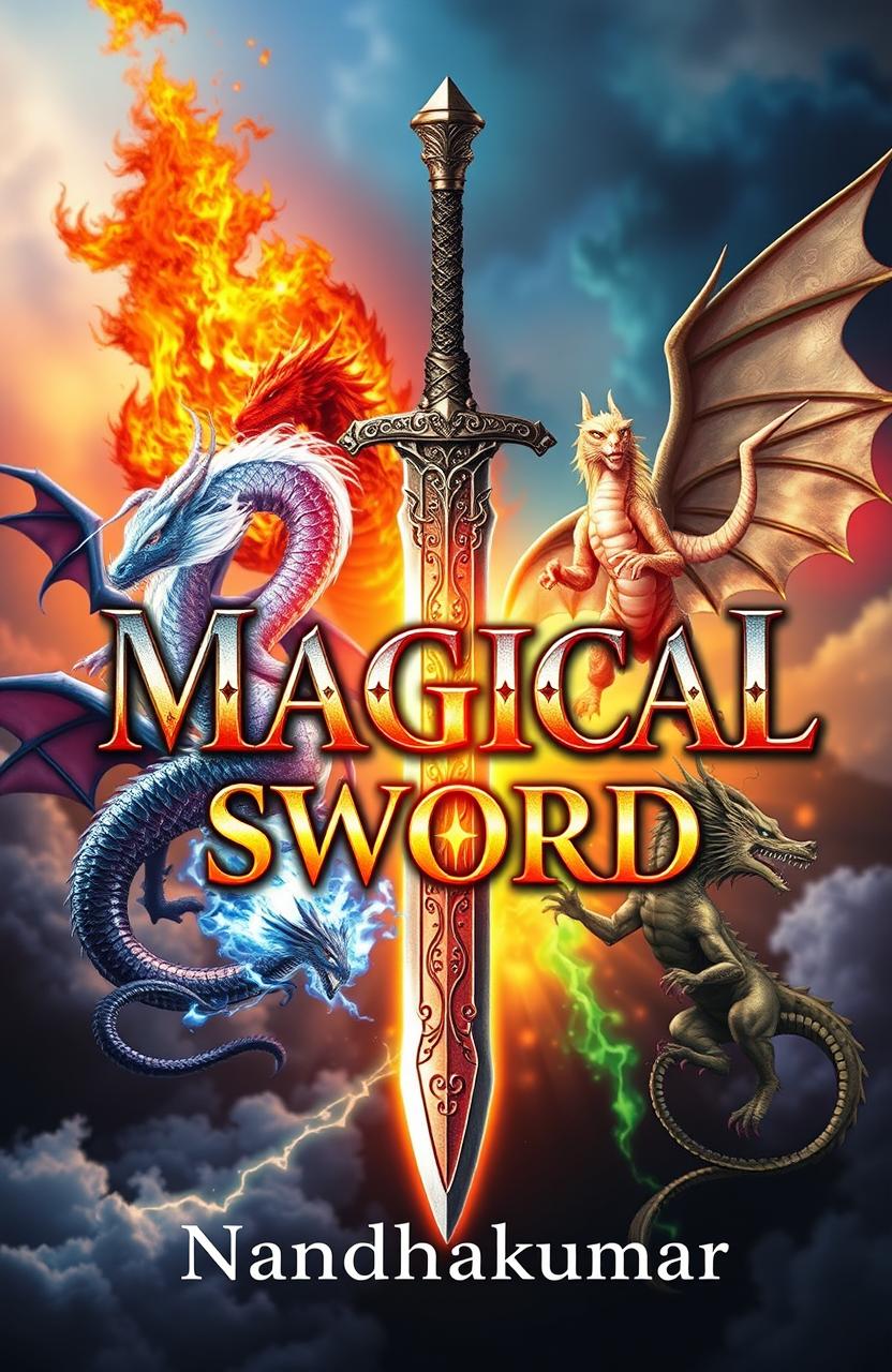 An epic fantasy ebook cover for 'Magical Sword'