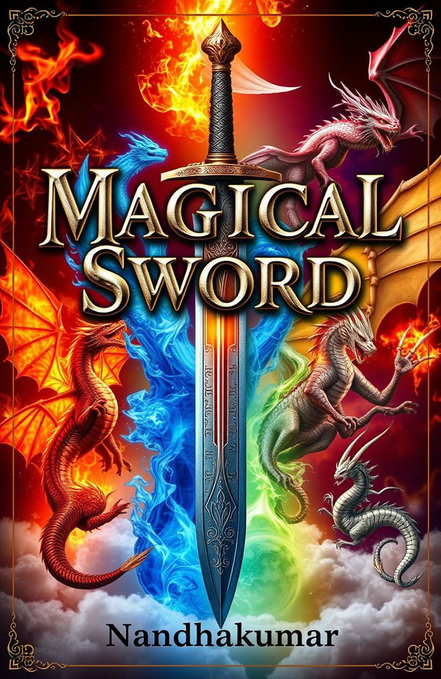 An epic fantasy ebook cover for 'Magical Sword'