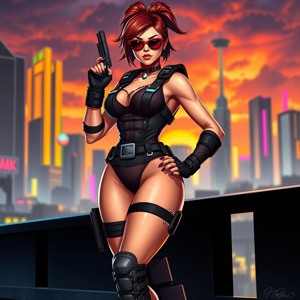A female character inspired by Duke Nukem from the classic video game series