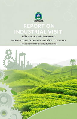 Cover page design for a report, featuring the title: "Report on Industrial Visit by BBA Students of Majlis Arts and Science College, Purammannur"