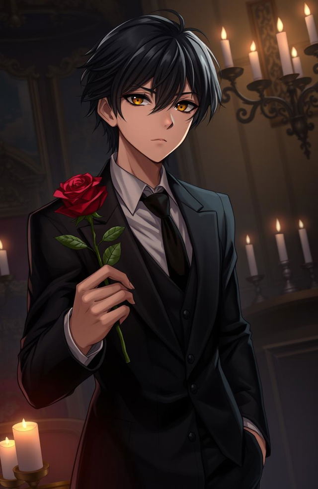 A character embodying a mafia yandere persona, featuring dark and intense eyes showing obsession, dressed in a stylish mafia suit with subtle hints of glamour and danger