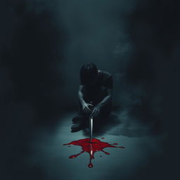 A dark and atmospheric scene depicting the concept of depression and despair