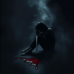 A dark and atmospheric scene depicting the concept of depression and despair