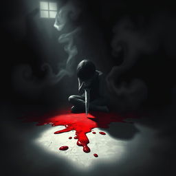 A dark and atmospheric scene depicting the concept of depression and despair