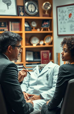 A captivating and engaging interview setting featuring a renowned neurosurgeon