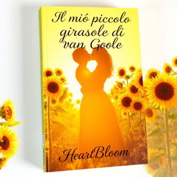 A stunning book cover depicting the shadow of a couple kissing in a lush field of sunflowers