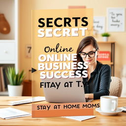 An inviting eBook cover design showcasing the title '7 Secrets to Online Business Success for Stay at Home Moms'