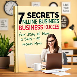 An inviting eBook cover design showcasing the title '7 Secrets to Online Business Success for Stay at Home Moms'