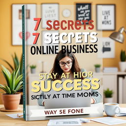 An inviting eBook cover design showcasing the title '7 Secrets to Online Business Success for Stay at Home Moms'