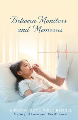 A book cover for 'Between Monitors and Memories', depicting a serene and emotional scene
