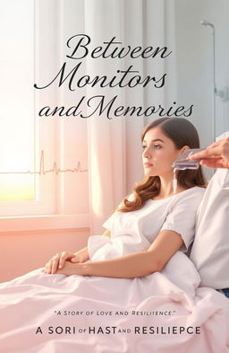 A book cover for 'Between Monitors and Memories', depicting a serene and emotional scene