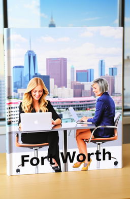 A vibrant book cover featuring two female coworkers sitting at their desks across from each other, each absorbed in their laptops
