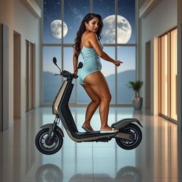 A full-body image of a beautiful 23-year-old woman with Venezuelan features, showcasing a curvy physique