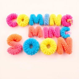 The phrase "Coming Soon" beautifully crafted using colorful pompom letters