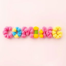 The phrase "Coming Soon" beautifully crafted using colorful pompom letters