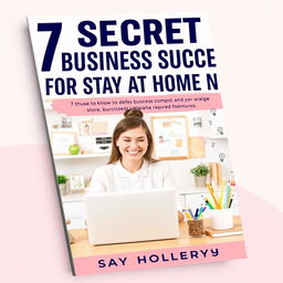 A vibrant book cover for '7 Secrets to Online Business Success for Stay at Home Moms'