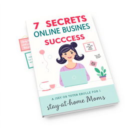 An eye-catching ebook cover for '7 Secrets to Online Business Success for Stay-at-Home Moms'