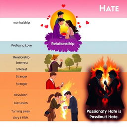 A visually striking representation of the emotional stages from love to hate