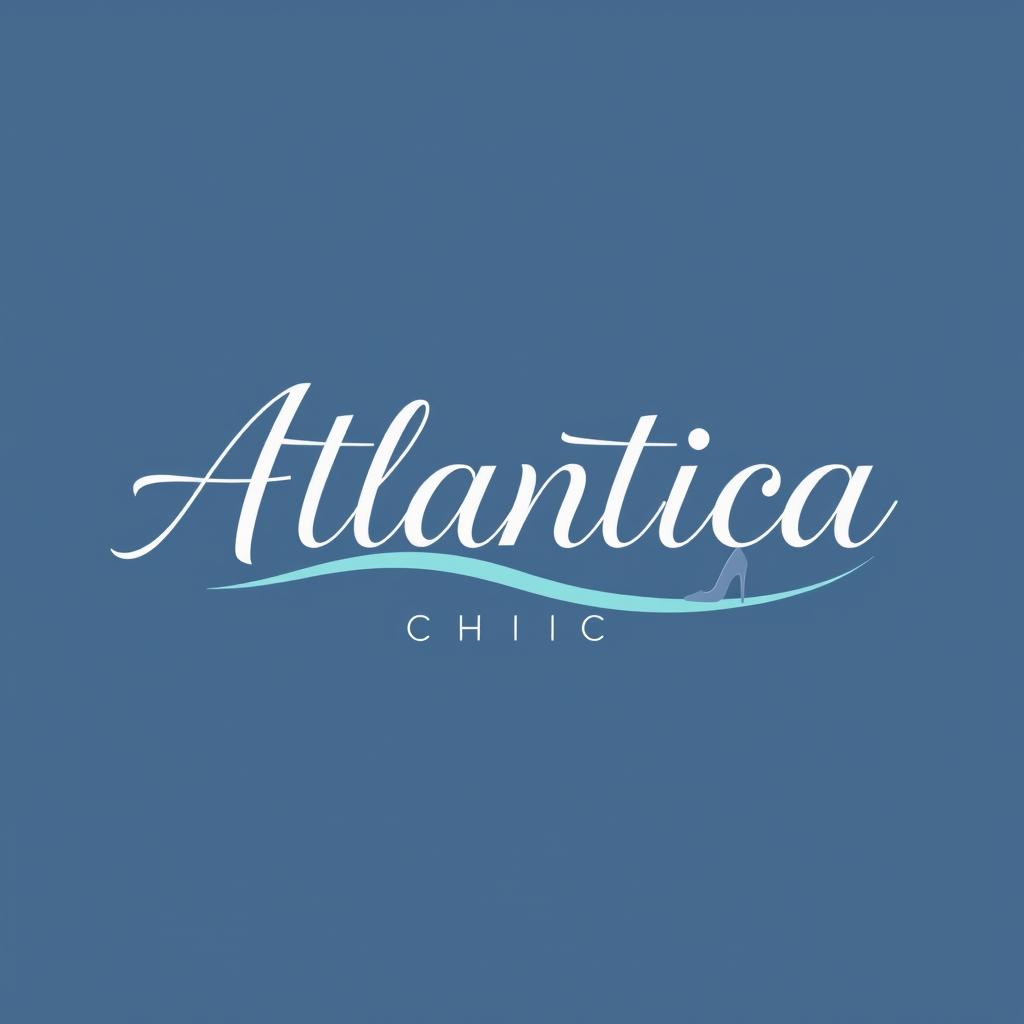 A stylish and modern logo for a shoe store named 'Atlántica Chic'
