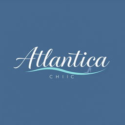 A stylish and modern logo for a shoe store named 'Atlántica Chic'