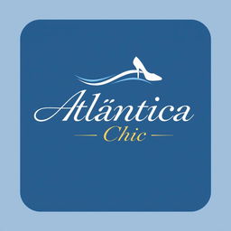 A stylish and modern logo for a shoe store named 'Atlántica Chic'