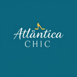 A stylish and modern logo for a shoe store named 'Atlántica Chic'