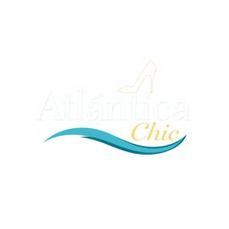 A stylish and modern logo for a shoe store named 'Atlántica Chic'