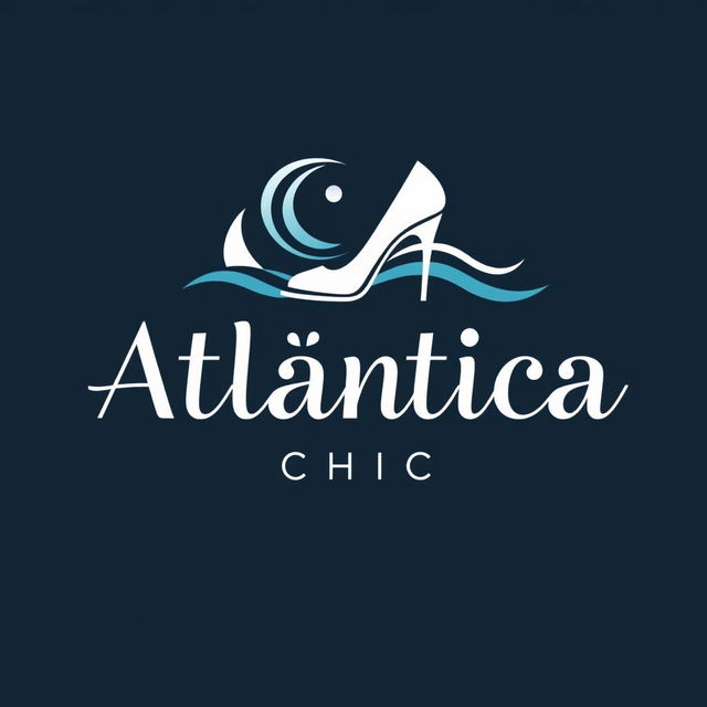 A stylish and modern logo for a shoe store named 'Atlántica Chic'