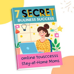 A creative and inspiring ebook cover for '7 Secrets to Online Business Success for Stay-at-Home Moms'