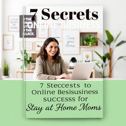 A captivating book cover for '7 Secrets to Online Business Success for Stay at Home Moms'