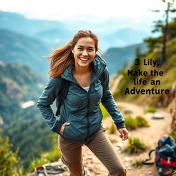 A dynamic and engaging portrait of a 31-year-old woman named Lily, showcasing her blend of passion and practicality