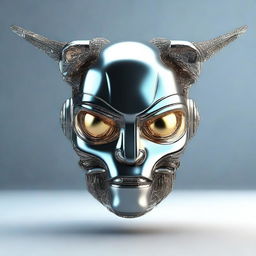 A high-resolution 3D render of a robot alien head