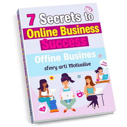 A captivating book cover for '7 Secrets to Online Business Success for Stay at Home Moms'