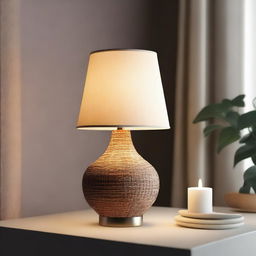 An image of a high-quality, intricately designed table lamp