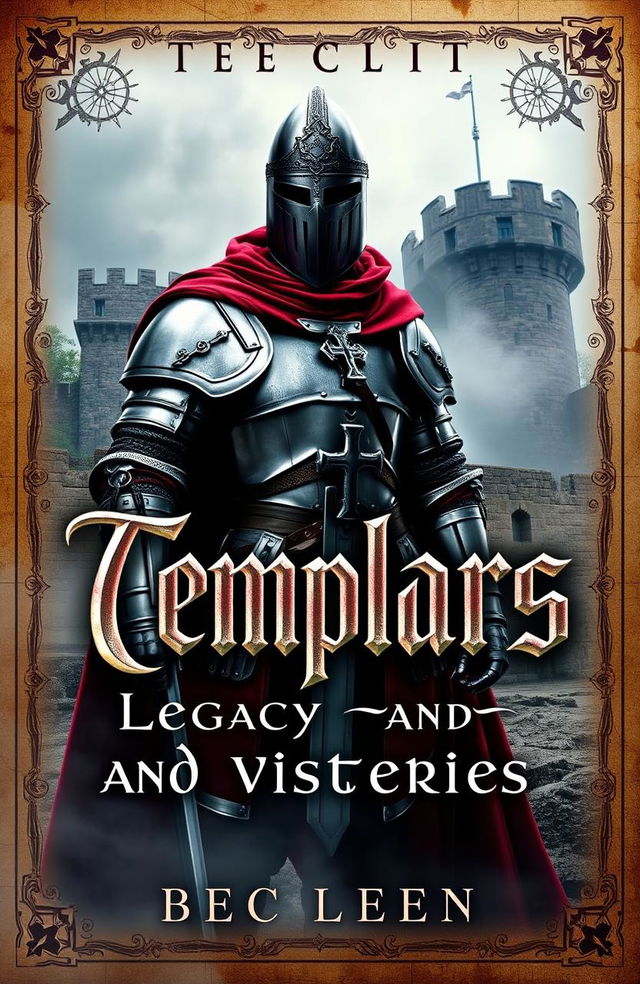 A captivating ebook cover design focused on the Templars, showcasing their legacy and mysteries