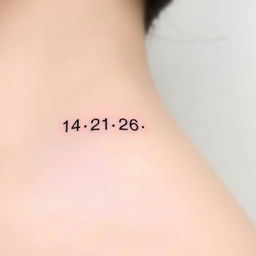 A minimalist tattoo design featuring the numbers 14