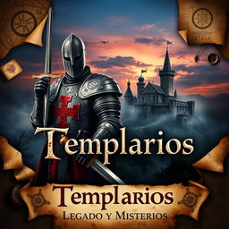 An intriguing ebook cover design centered around the Templars, highlighting their legacy and mysteries