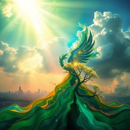 A visually striking and symbolic representation of resilience and hope in the face of adversity
