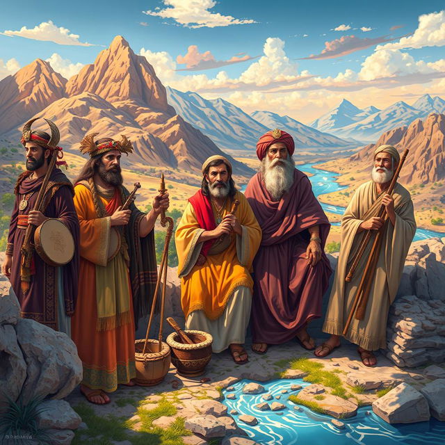 A stunningly vivid illustration depicting the essence of the ancient Israelites, showcasing their rich cultural heritage, traditional attire, and historical significance