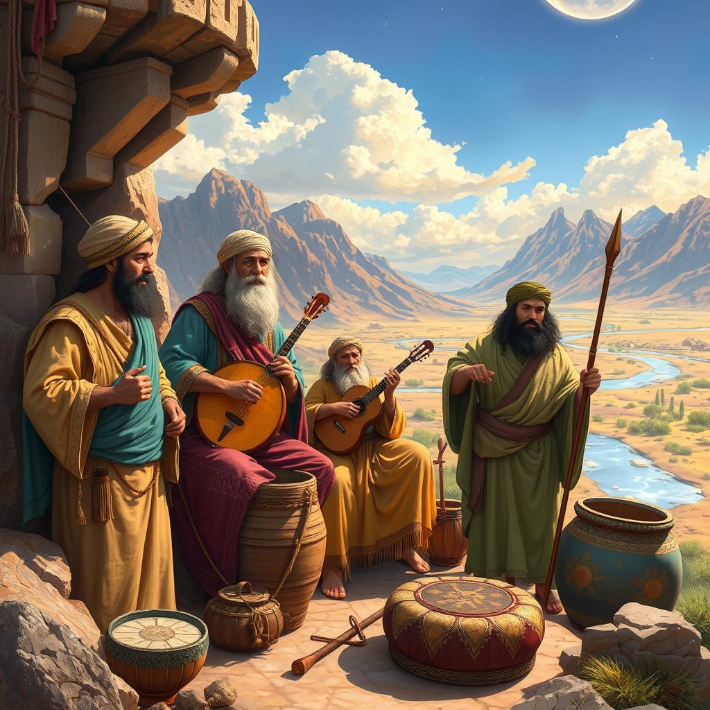 A stunningly vivid illustration depicting the essence of the ancient Israelites, showcasing their rich cultural heritage, traditional attire, and historical significance