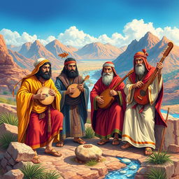 A stunningly vivid illustration depicting the essence of the ancient Israelites, showcasing their rich cultural heritage, traditional attire, and historical significance