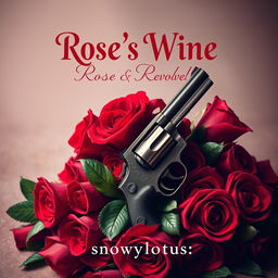 A book cover design for a novel titled "Rose's Wine: Rose & Revolver" by the author snowylotus_