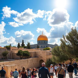 A stunning view of Jerusalem with a focus on historical and architectural beauty