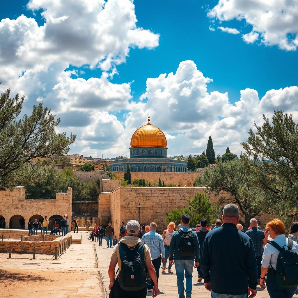 A stunning view of Jerusalem with a focus on historical and architectural beauty